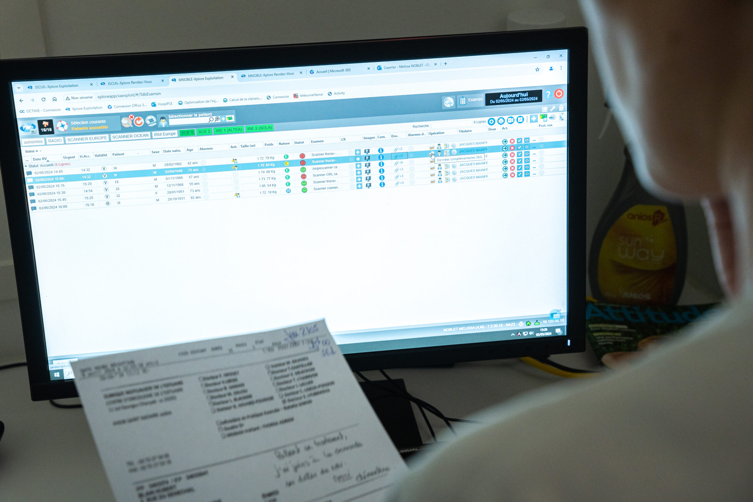 tim, ordinateur résultats imagerie médicale
